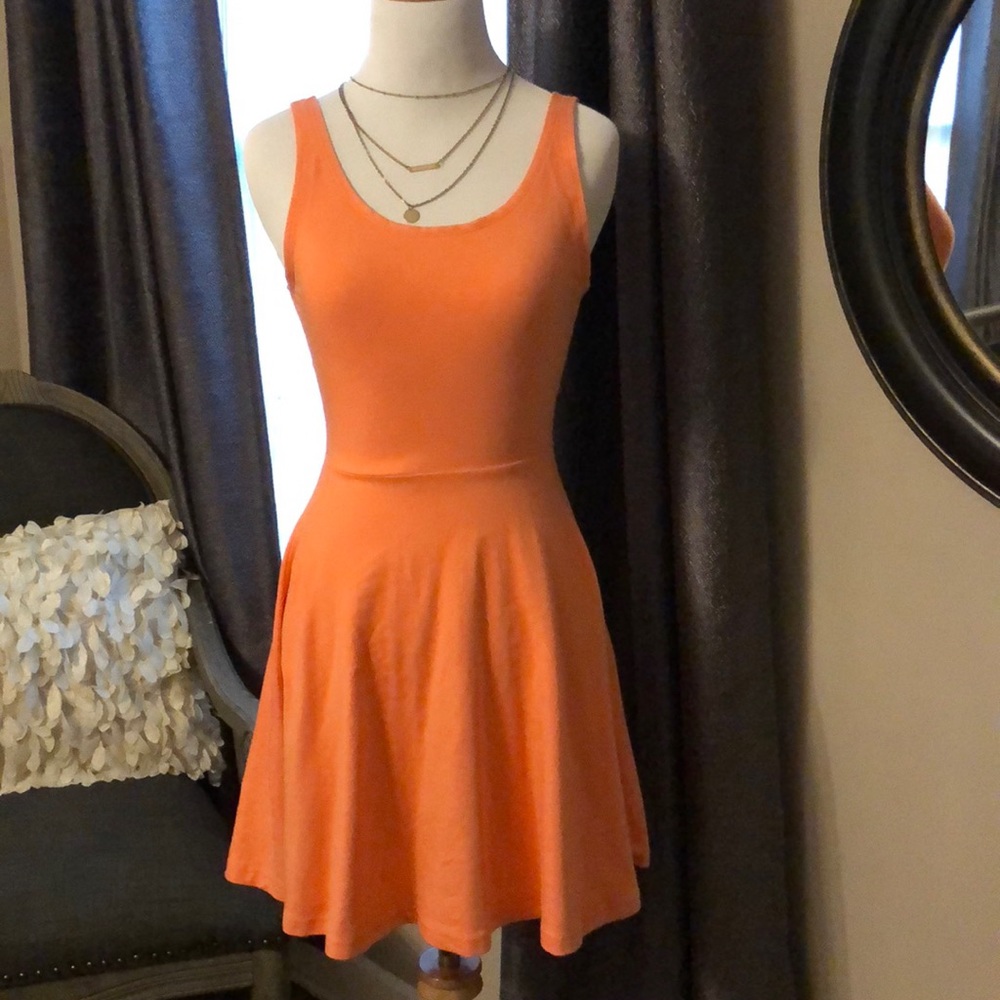Coral colored skater dress xs